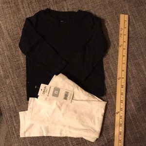 CARTERS Black Shirt & OBAIBI France White Leggings